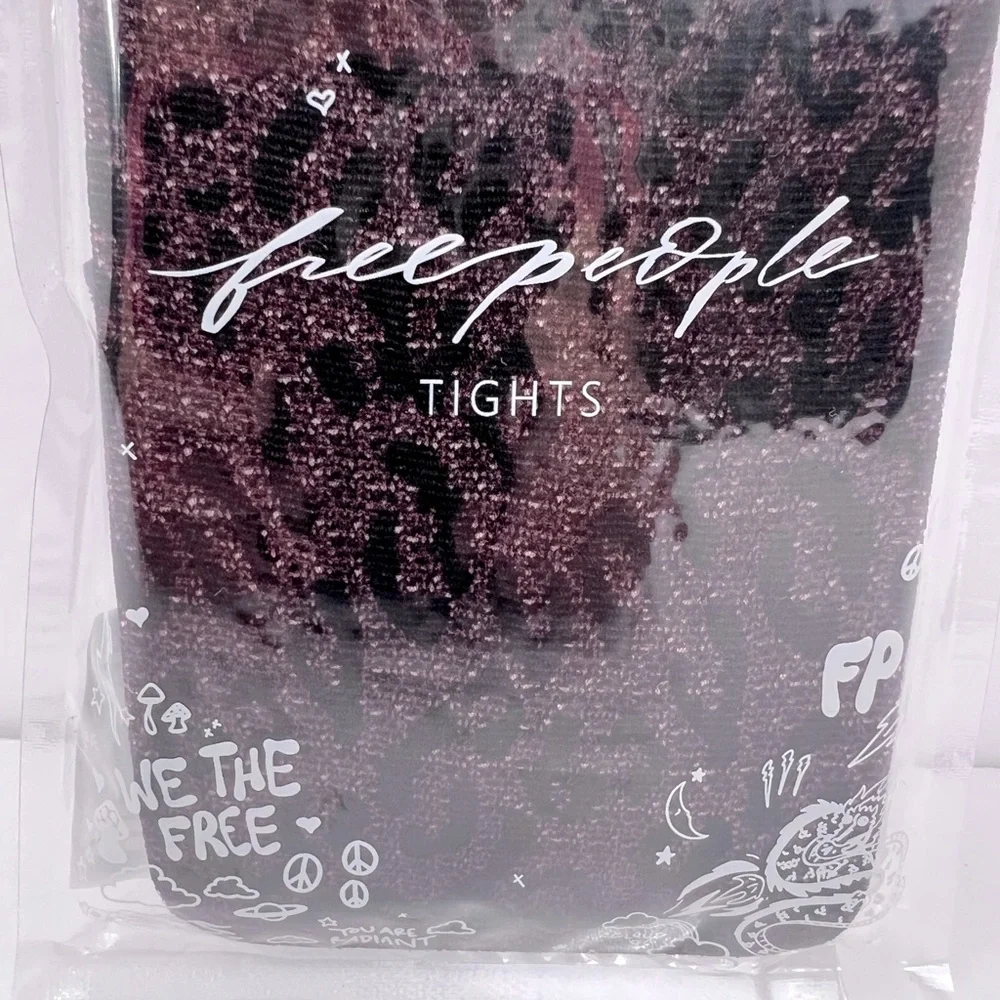 FREE PEOPLE TIGHTS, BROW & BLACK COLOR, ONE SIZE FITS ALL,94%POLYAMID 6%ELASTANE - Picture 6 of 16
